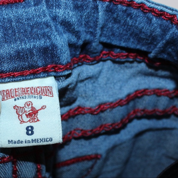 TRUE RELIGION Girls Kids Blue Skinny Jeans Size 8 - Picture 7 of 8